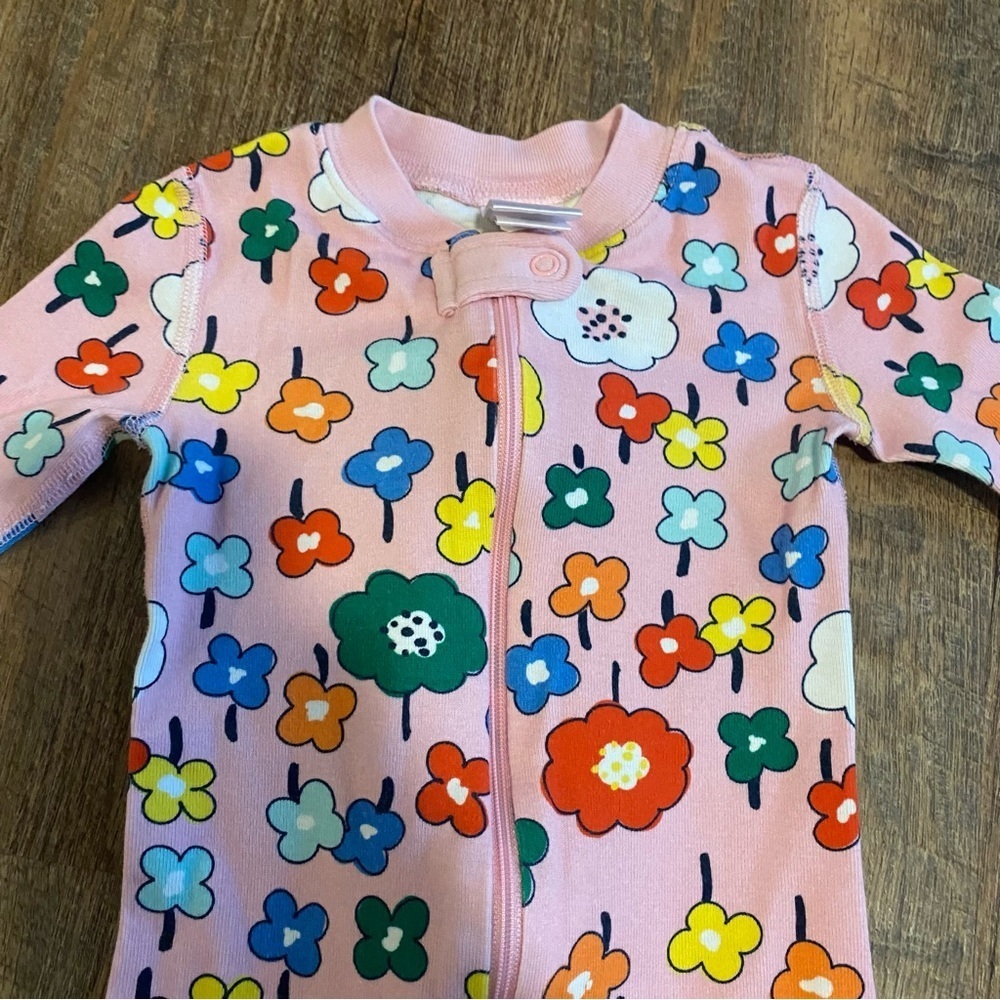 Hanna Andersson Floral Kids One Piece Pajamas Size 3T - Picture 2 of 5